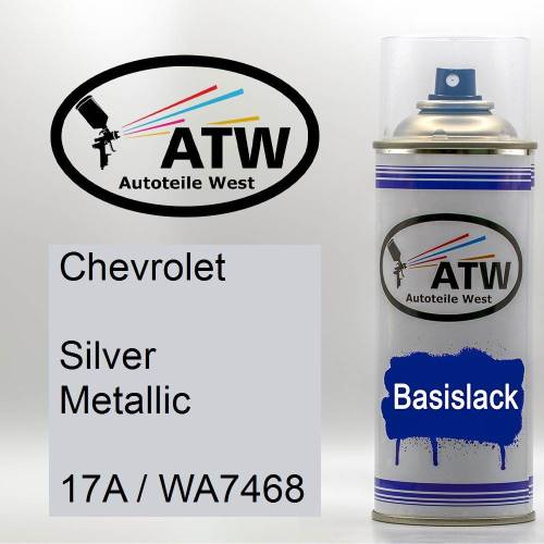 Chevrolet, Silver Metallic, 17A / WA7468: 400ml Sprühdose, von ATW Autoteile West.
